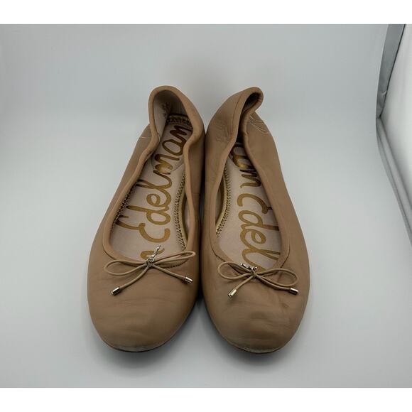 EUC Sam Edelman Felicia Round Toe Slip‎ On Leather Tan Ballet Flats - Picture 8 of 16